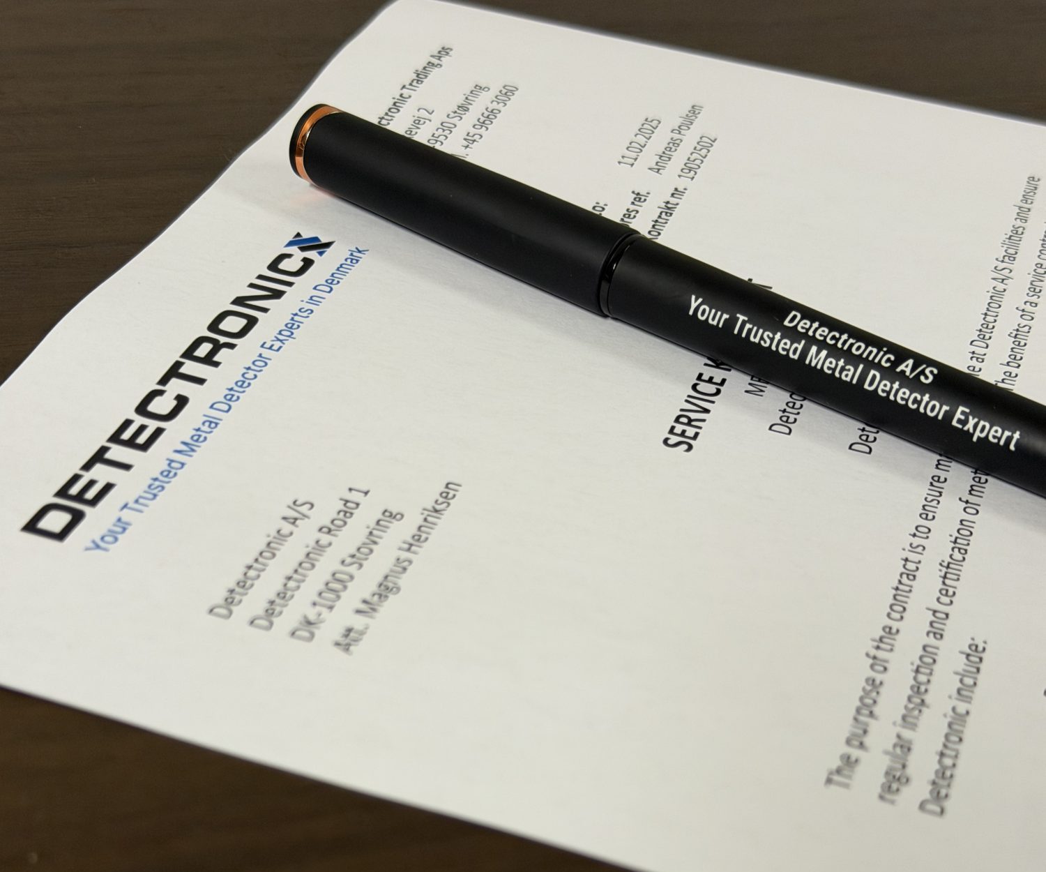 Detectronic service agreement document